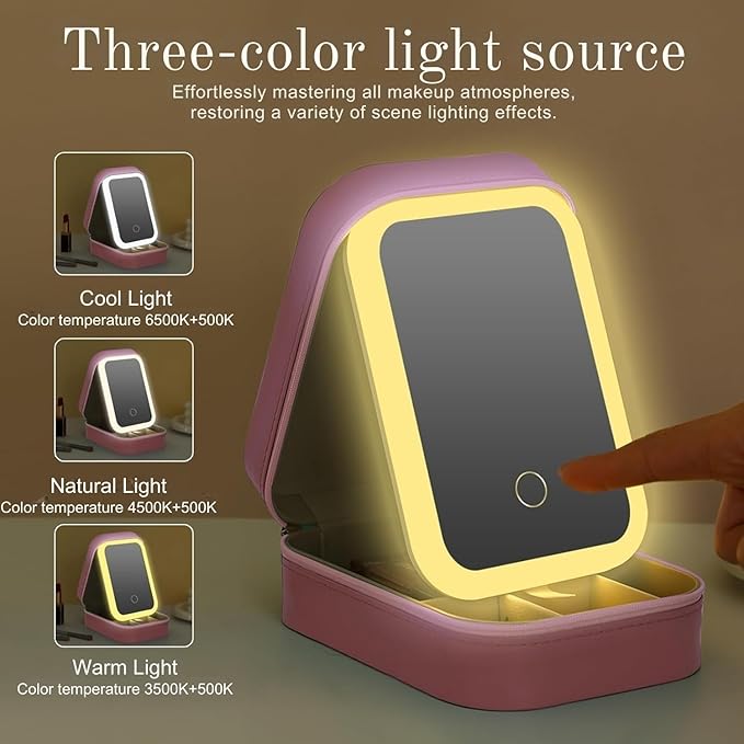 Dreamy™️|Premium Vanity Makeup Box with LED Mirror