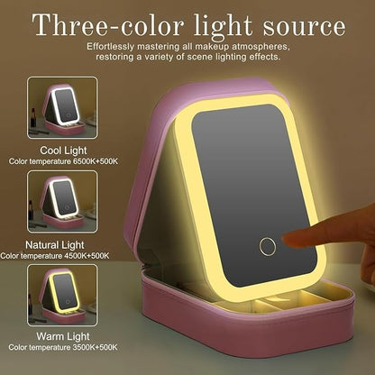 Dreamy™️|Premium Vanity Makeup Box with LED Mirror
