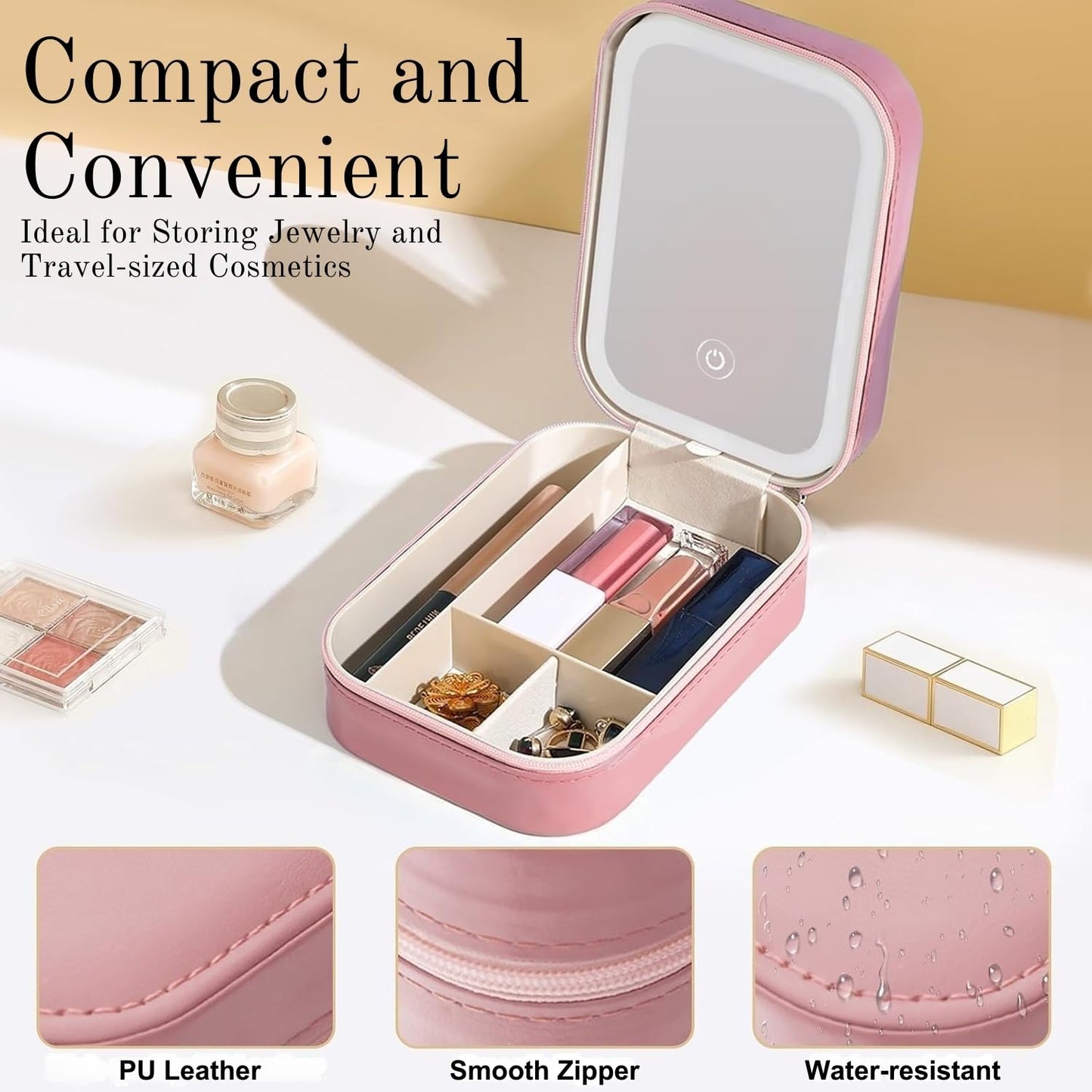 Dreamy™️|Premium Vanity Makeup Box with LED Mirror