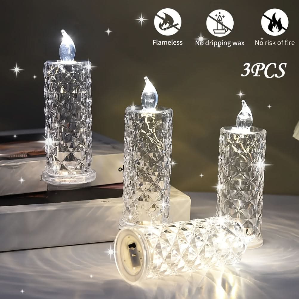 Crystal Flameless Candle (pack of 3)