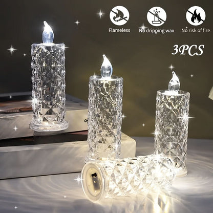Crystal Flameless Candle (pack of 3)