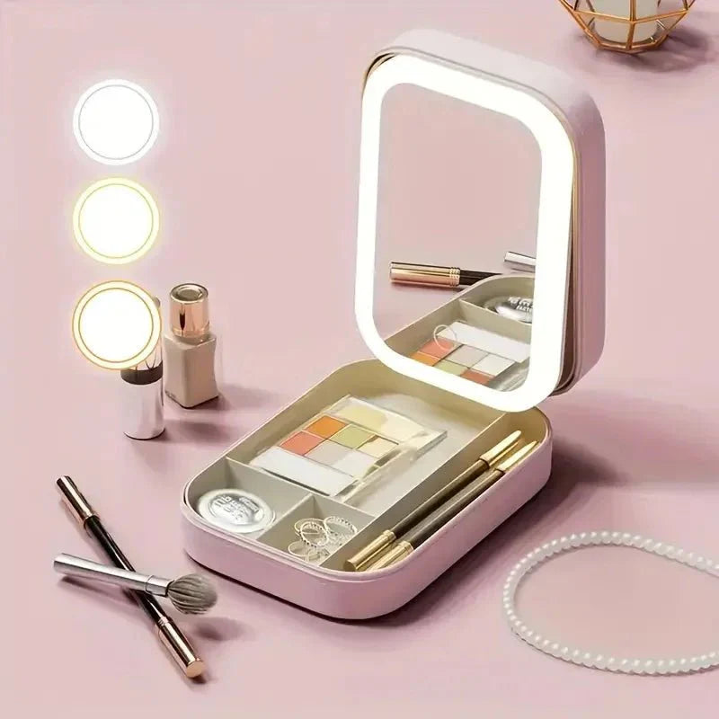 Dreamy™️|Premium Vanity Makeup Box with LED Mirror