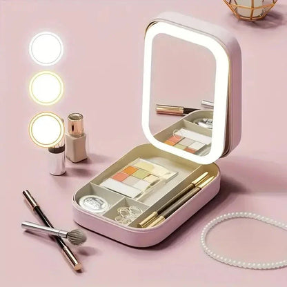Dreamy™️|Premium Vanity Makeup Box with LED Mirror