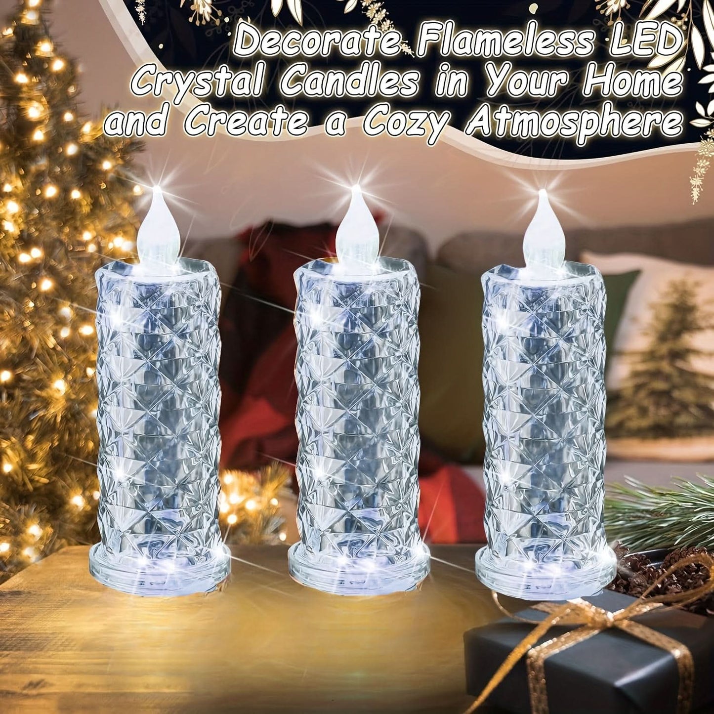 Crystal Flameless Candle (pack of 3)
